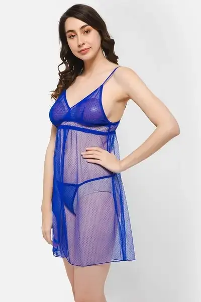 clovia-picture-chic-basic-self-patterned-sheer-babydoll-in-navy-with-g-string-lace-584153.webp