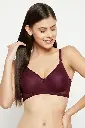 Padded Non-Wired Full Cup Multiway T-shirt Bra in Dark Purple