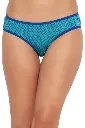 Low Waist Printed Bikini Panty in Turquoise Blue