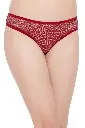 Low Waist Bikini Panty in Maroon with Sheer Back
