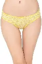 Low Waist Printed Bikini Panty in Yellow - Cotton