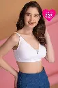 Non-Padded Non-Wired Full Coverage T-shirt Bra in White - Cotton