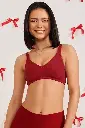 Non-Padded Non-Wired Full Coverage Bra with Double Layered Cups In Maroon - Cotton Rich